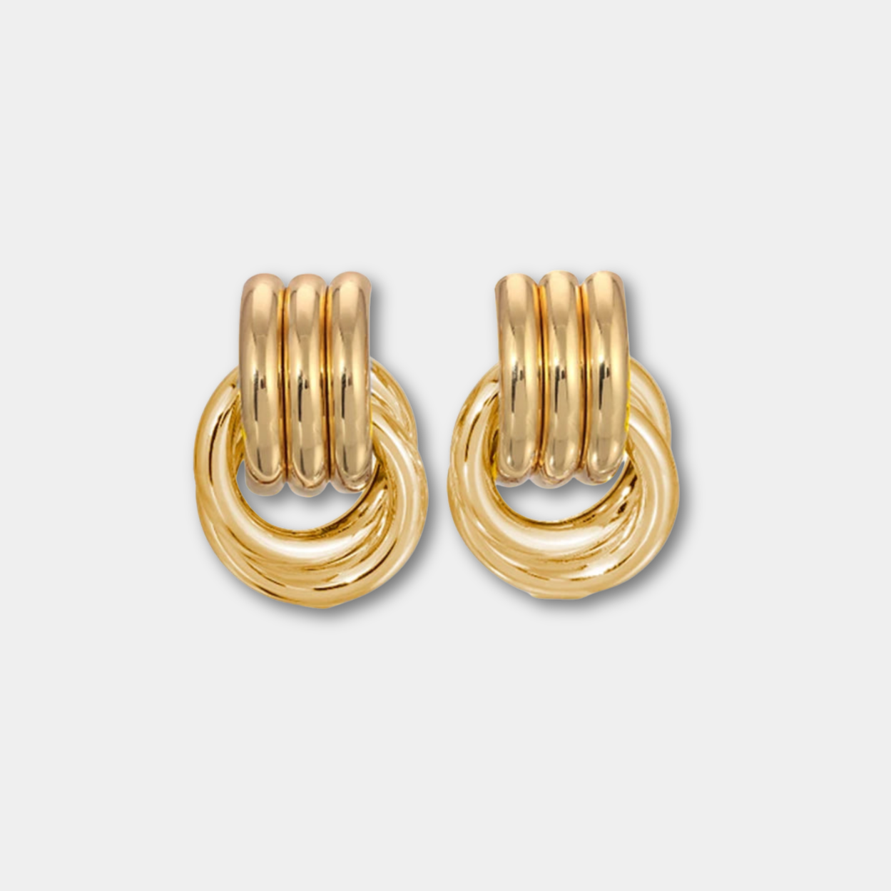 Geometric Circle Twist Earrings