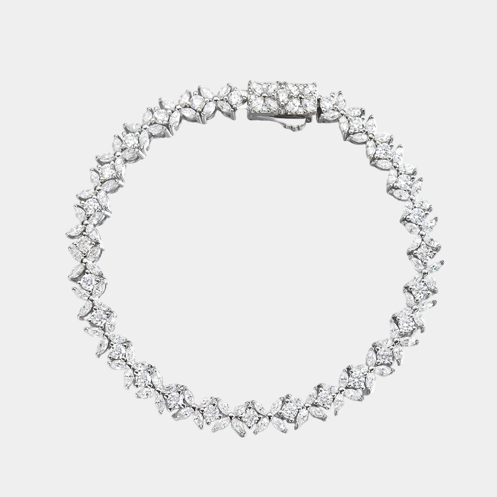 Diamond bracelet on a light gray background