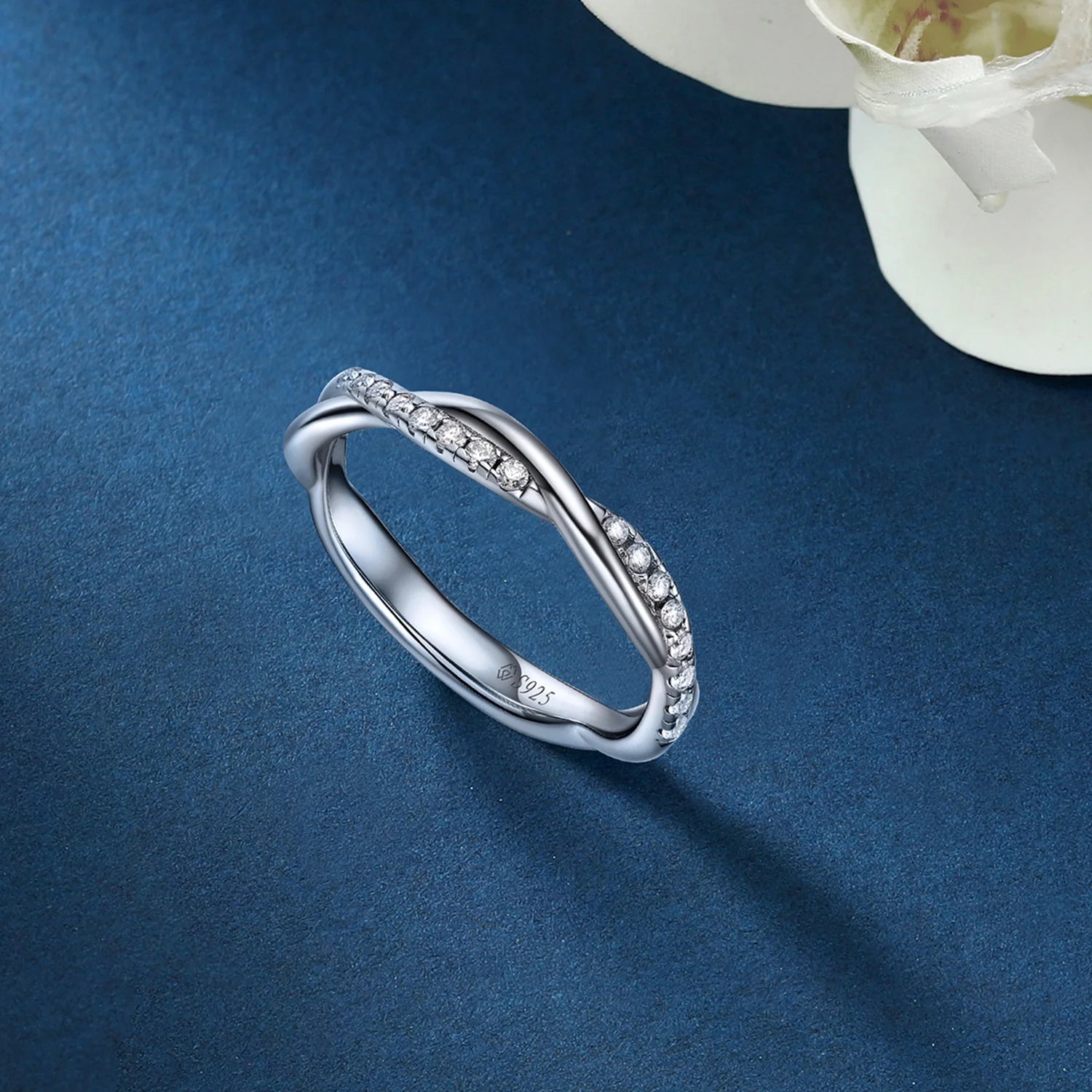 Eternity Engagement Ring,Lab Created Moissanite Wedding Bands for Women, S925 Sterling Silver Jewelry Gift-Size 8