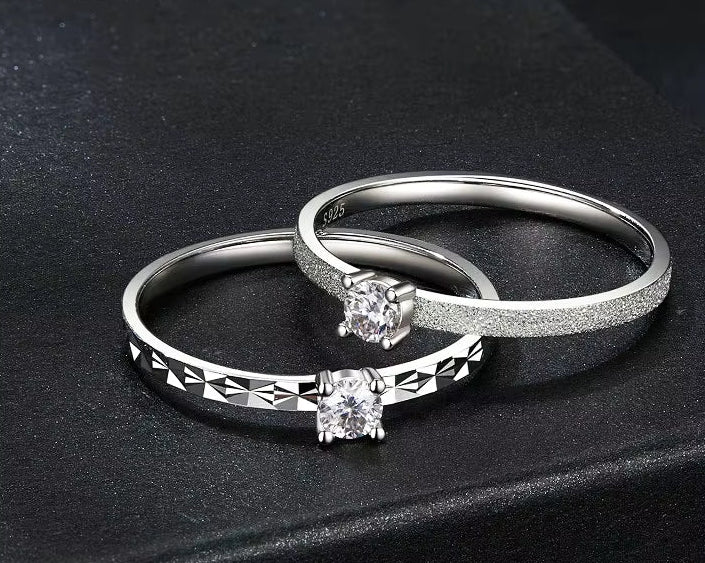 925 Sterling Silver round Cut Solitare Moissanite Engagement Ring for Women, White Gold Plated Wedding Band Promise Rings