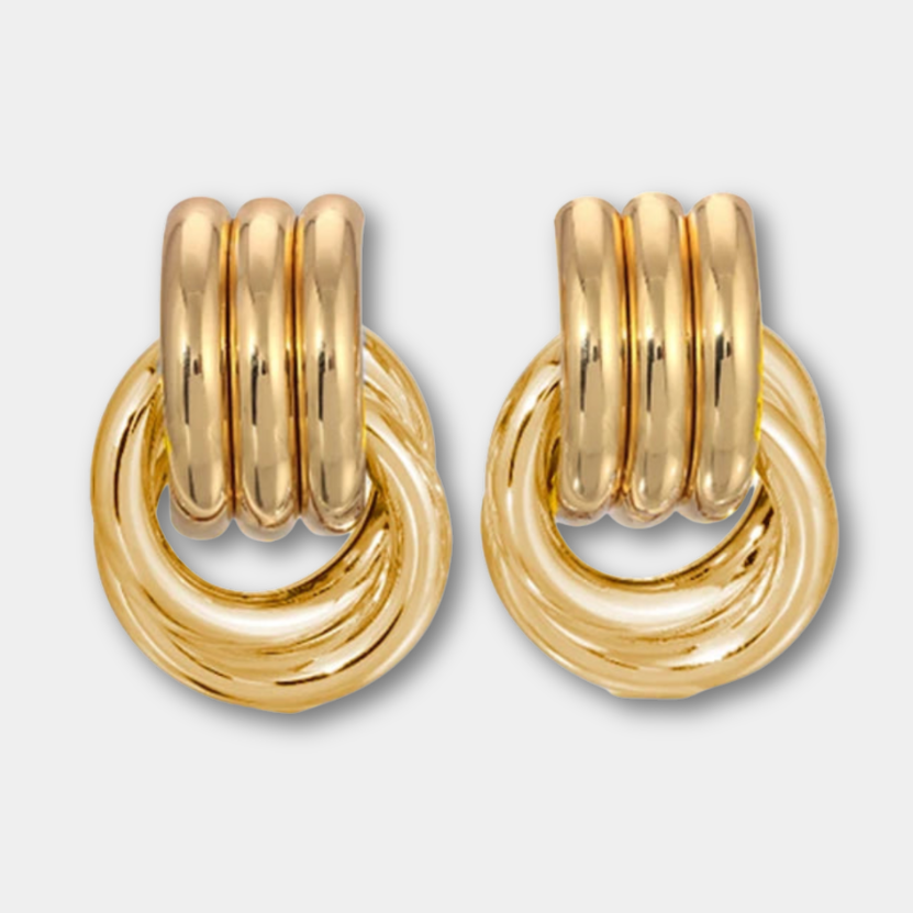 Geometric Circle Twist Earrings