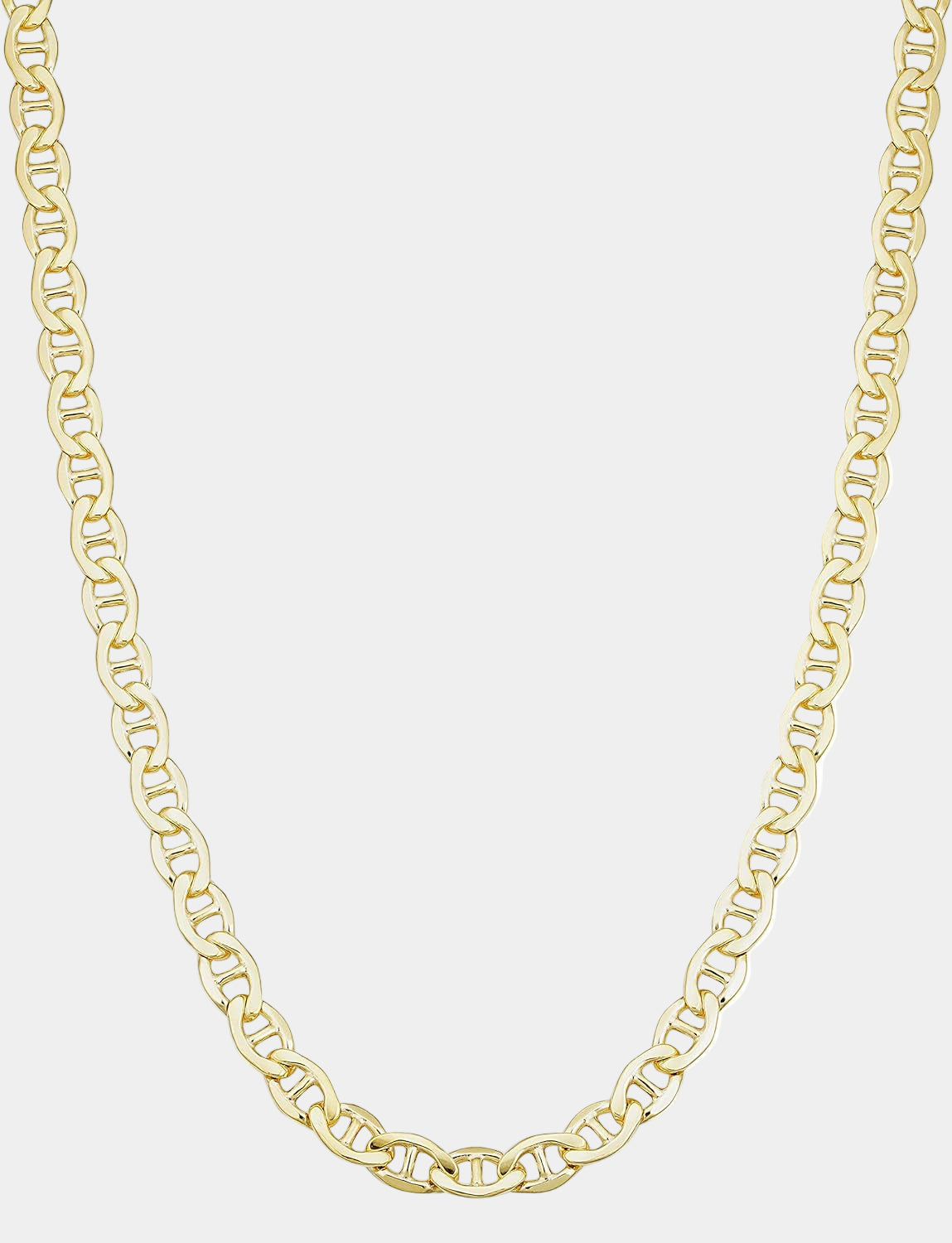 Unisex Adult Classic Mariner Link Chain - 14K Gold Filled Necklace, Lobster Clasp