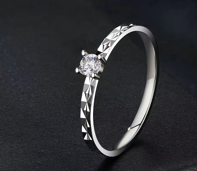 925 Sterling Silver round Cut Solitare Moissanite Engagement Ring for Women, White Gold Plated Wedding Band Promise Rings