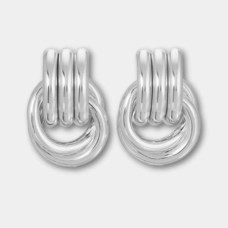 Geometric Circle Twist Earrings