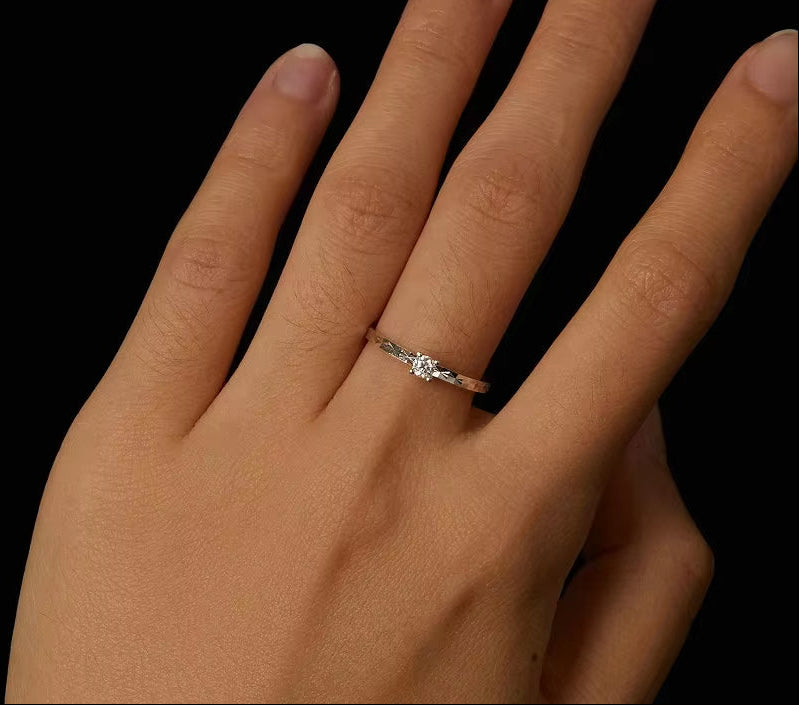 925 Sterling Silver round Cut Solitare Moissanite Engagement Ring for Women, White Gold Plated Wedding Band Promise Rings