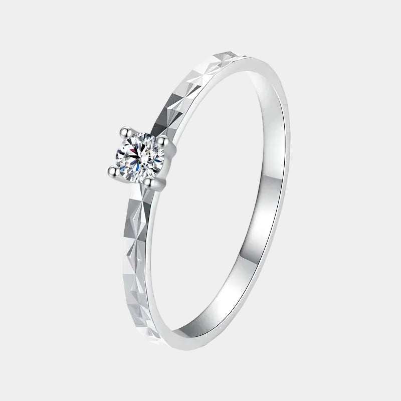 925 Sterling Silver round Cut Solitare Moissanite Engagement Ring for Women, White Gold Plated Wedding Band Promise Rings