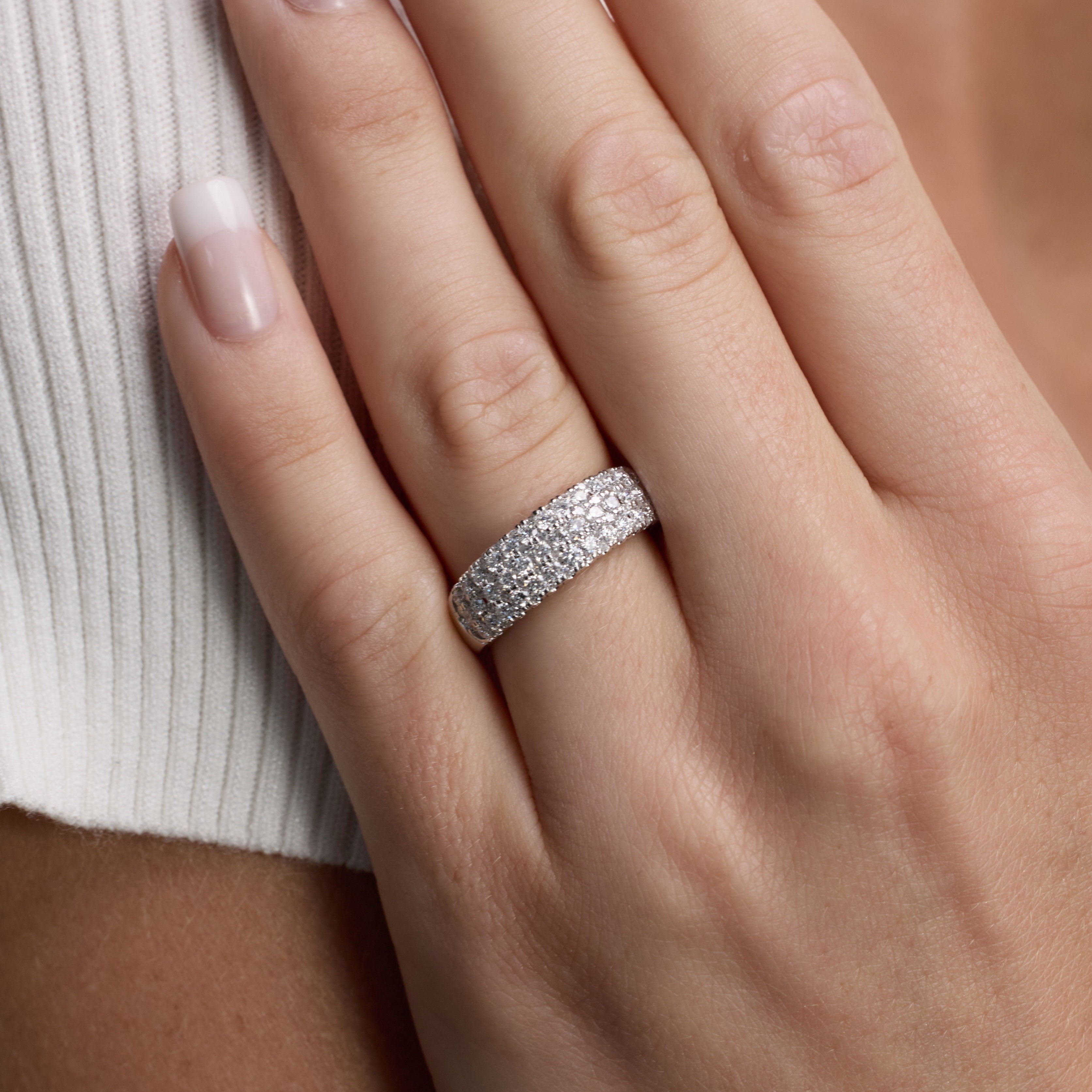 1 Ct round Lab Grown Diamond Cluster Engagement Ring in Sterling Silver (H-I, SI-I1)