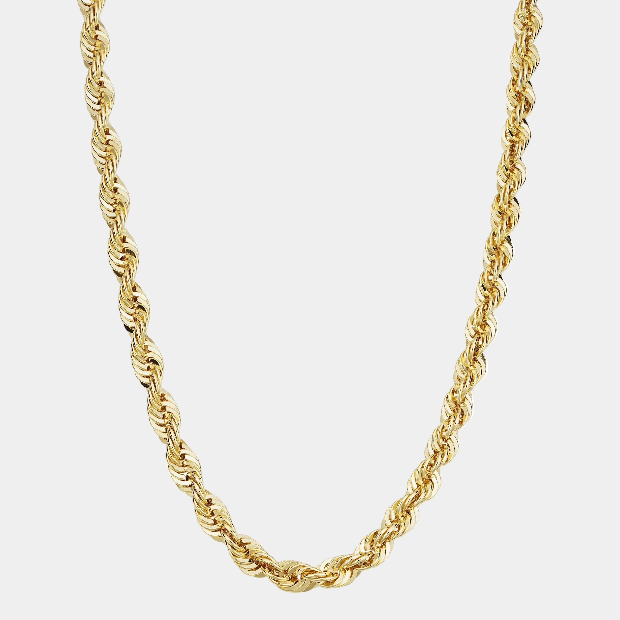 Kooljewelry Solid 14K Yellow Gold Filled Rope Chain Necklace (6 Mm, 22 Inch)