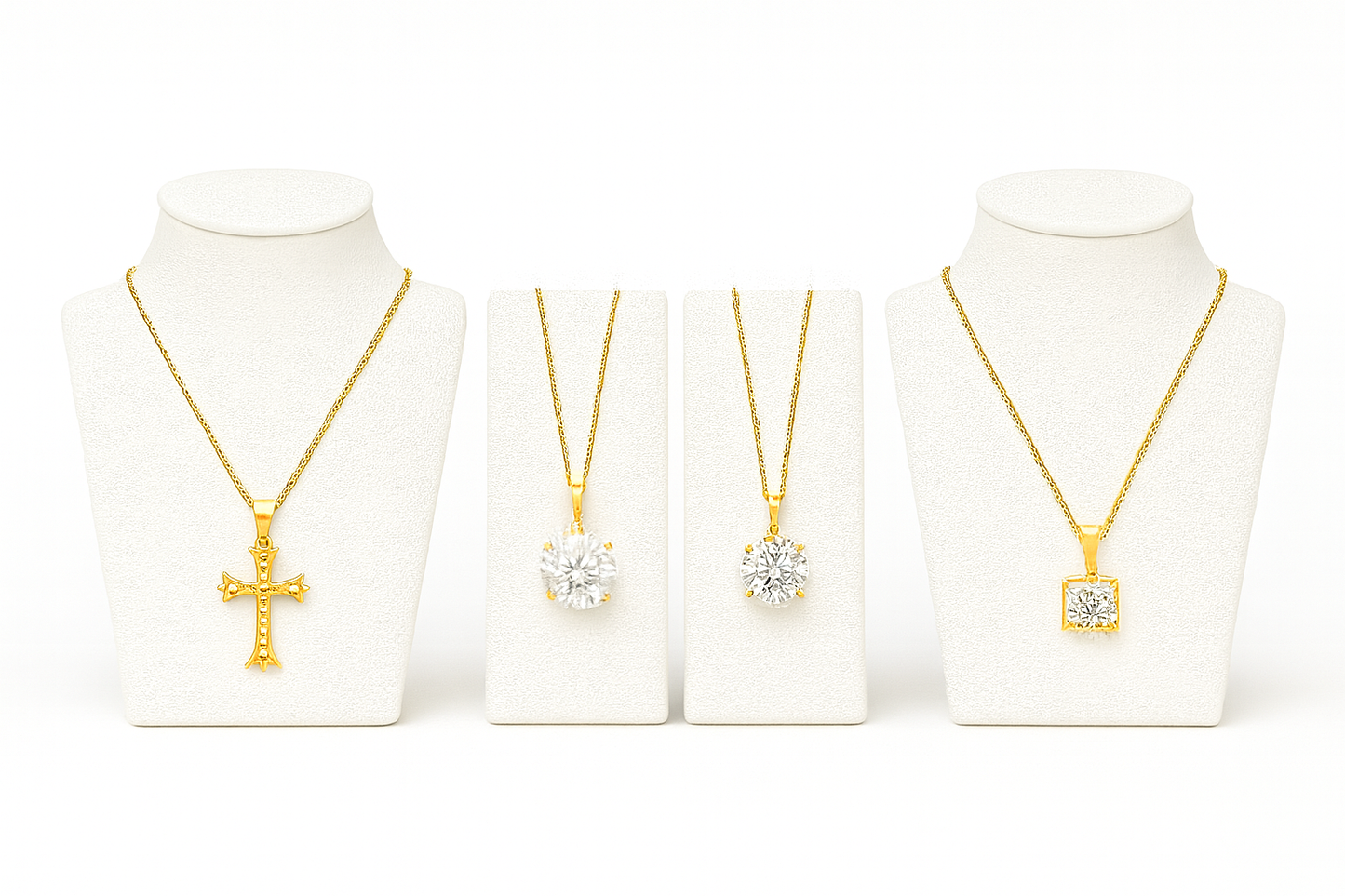 Circle, Square, Diamond, Cross Necklace