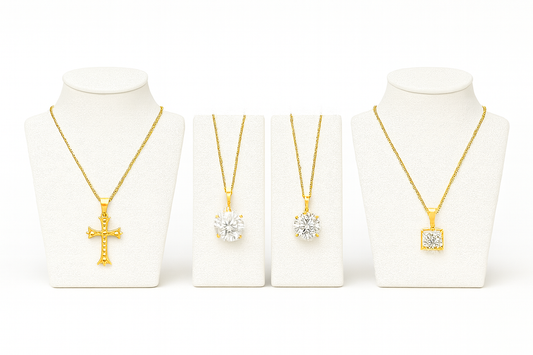 Circle, Square, Diamond, Cross Necklace