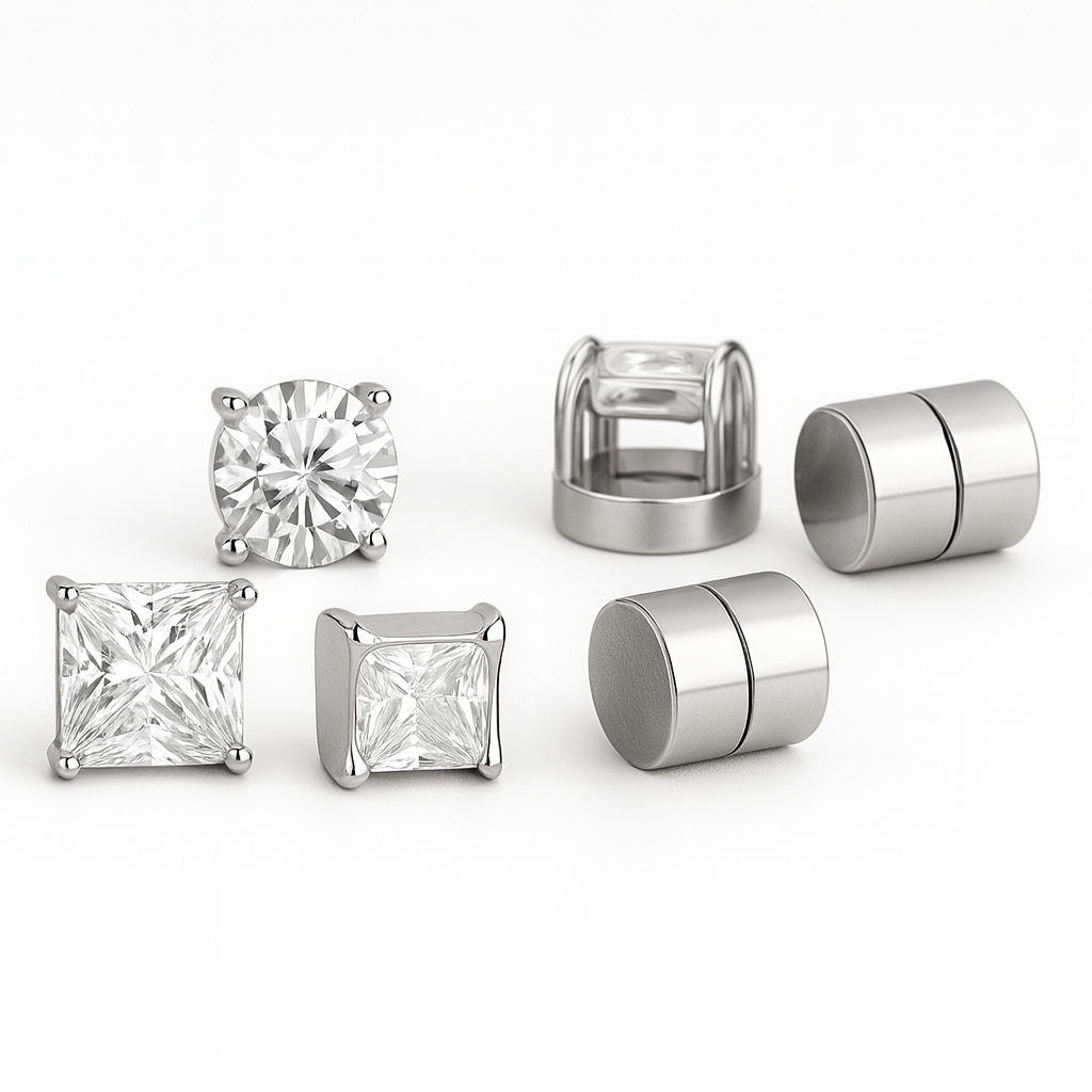 Magnetic Ear Stud Clip Earrings