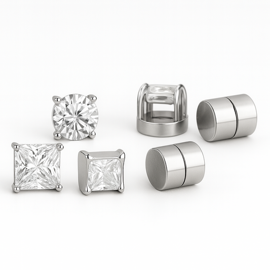 Magnetic Ear Stud Clip Earrings