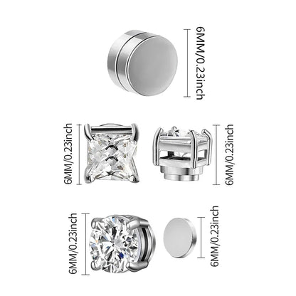Magnetic Ear Stud Clip Earrings