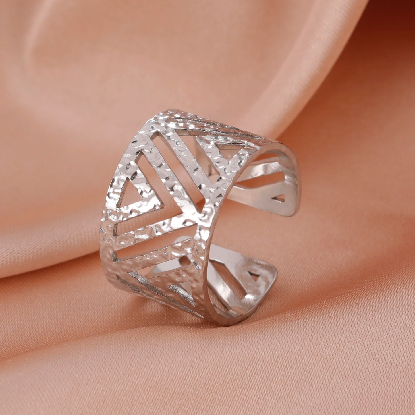 Geometric Heart Ring