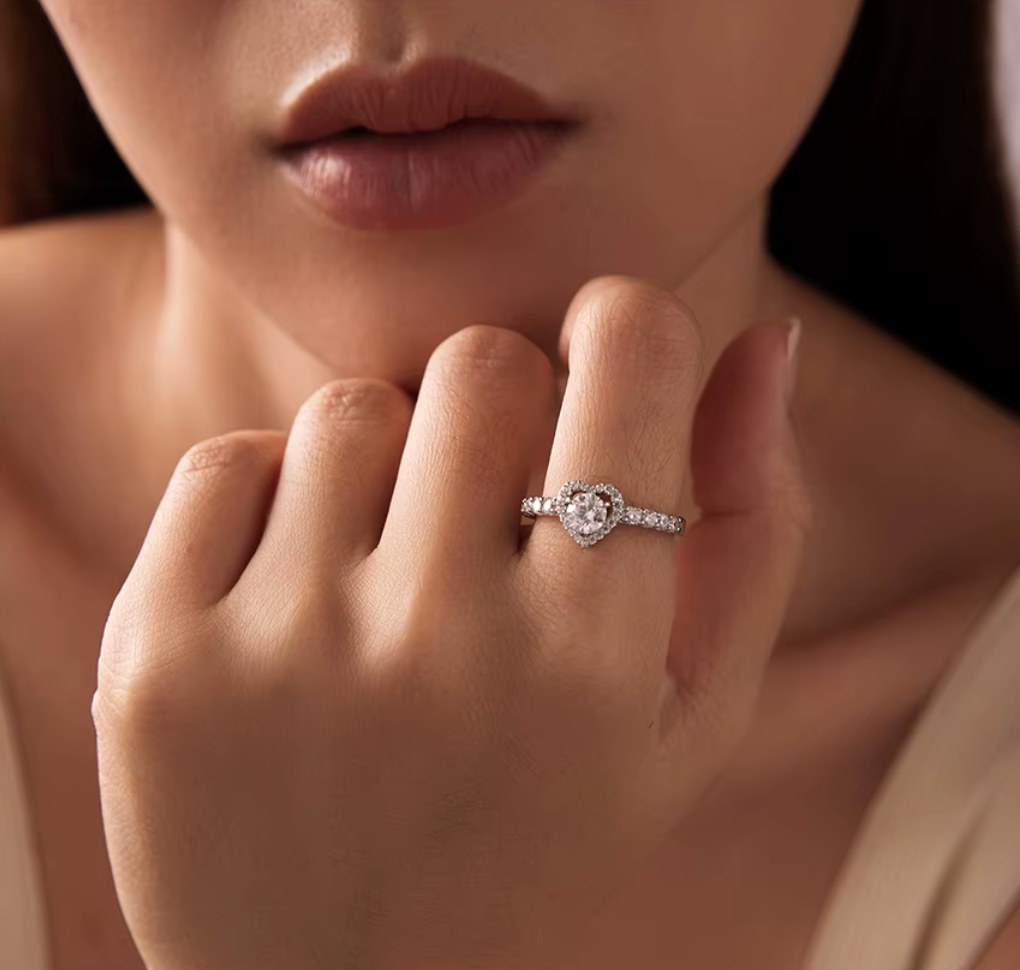 Heart Engagement Band Ring