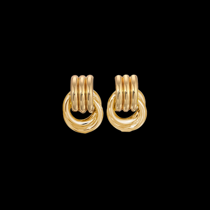 Geometric Circle Twist Earrings