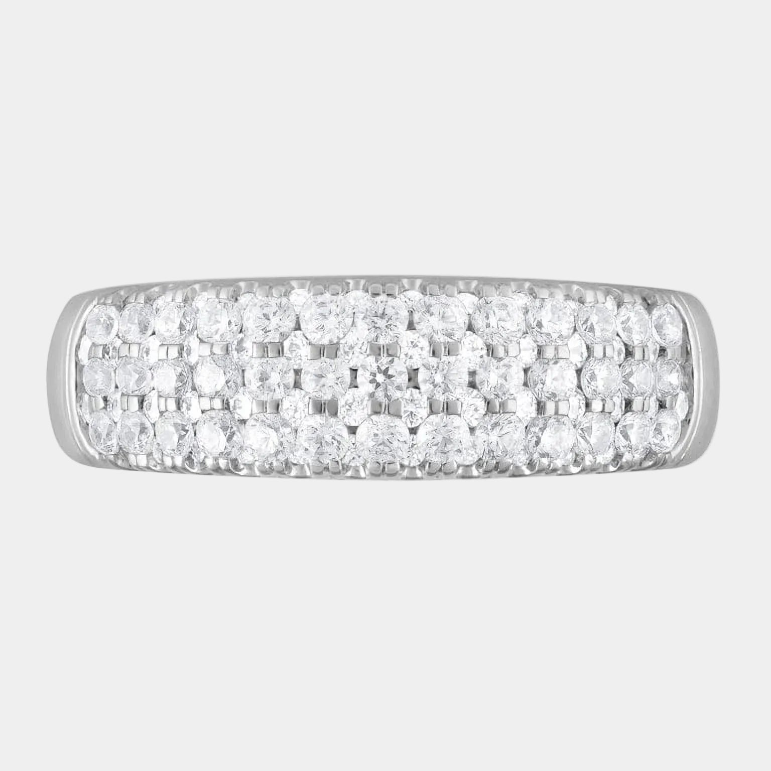 1 Ct round Lab Grown Diamond Cluster Engagement Ring in Sterling Silver (H-I, SI-I1)