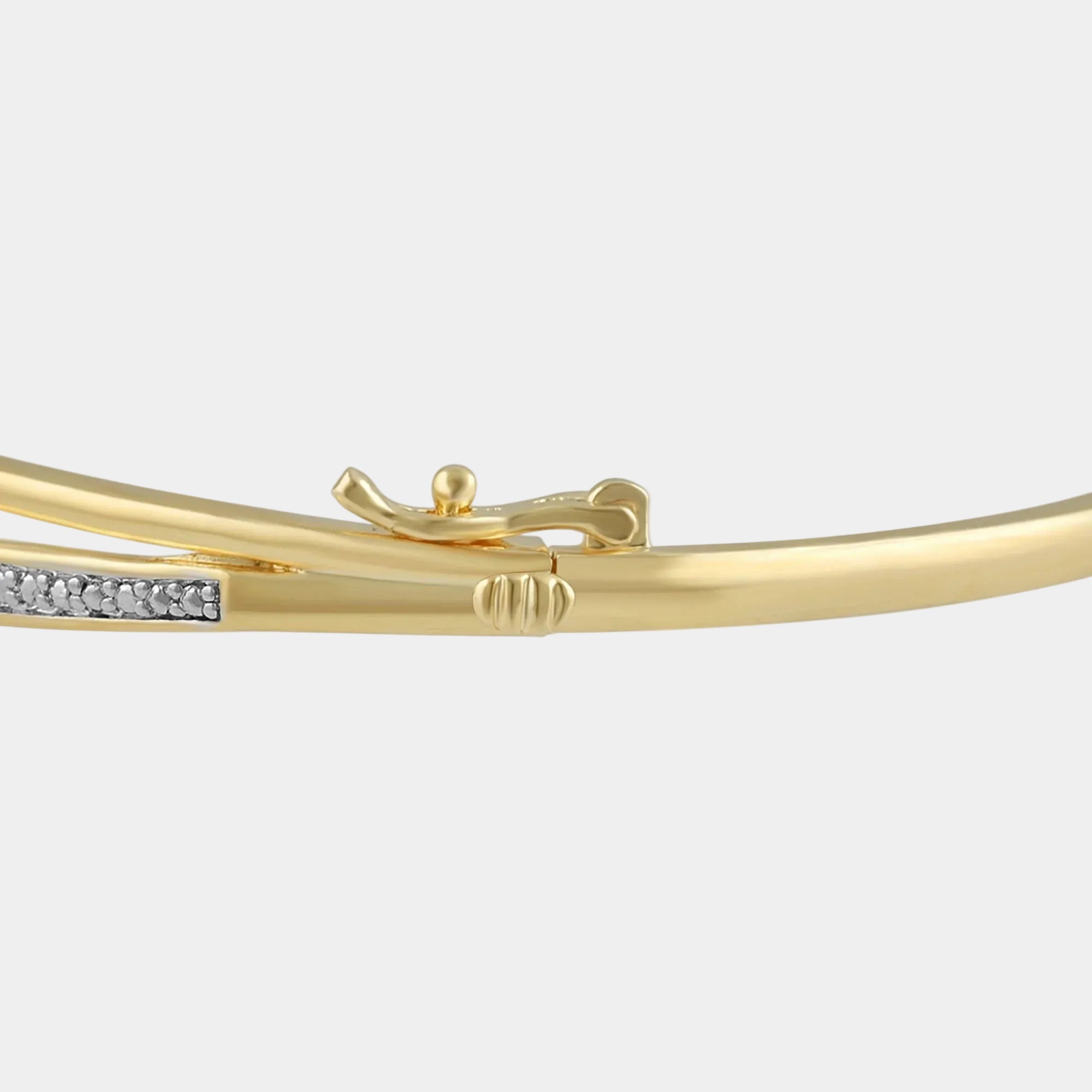 Diamond Accent Fashion Bangle in 14K Yellow Gold over Brass