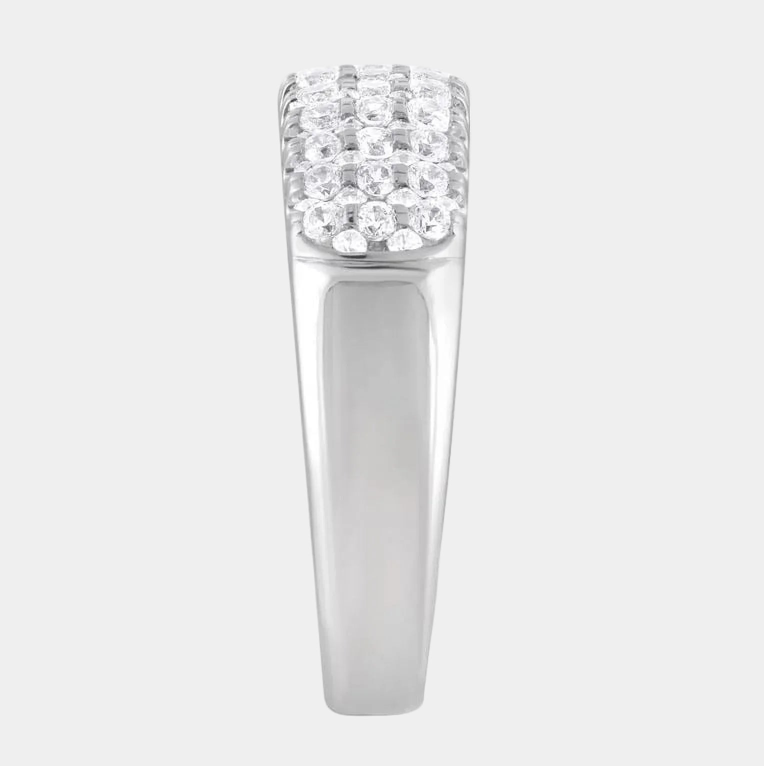 1 Ct round Lab Grown Diamond Cluster Engagement Ring in Sterling Silver (H-I, SI-I1)